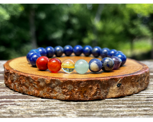 Lapis Lazuli  Chakra Elastic Beaded Bracelet by Rock My Zen